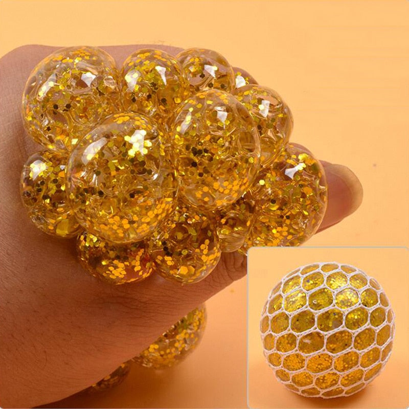 Bola de Uvas Antistress Colorida, Brinquedo Squishy para Aliviar o Stress