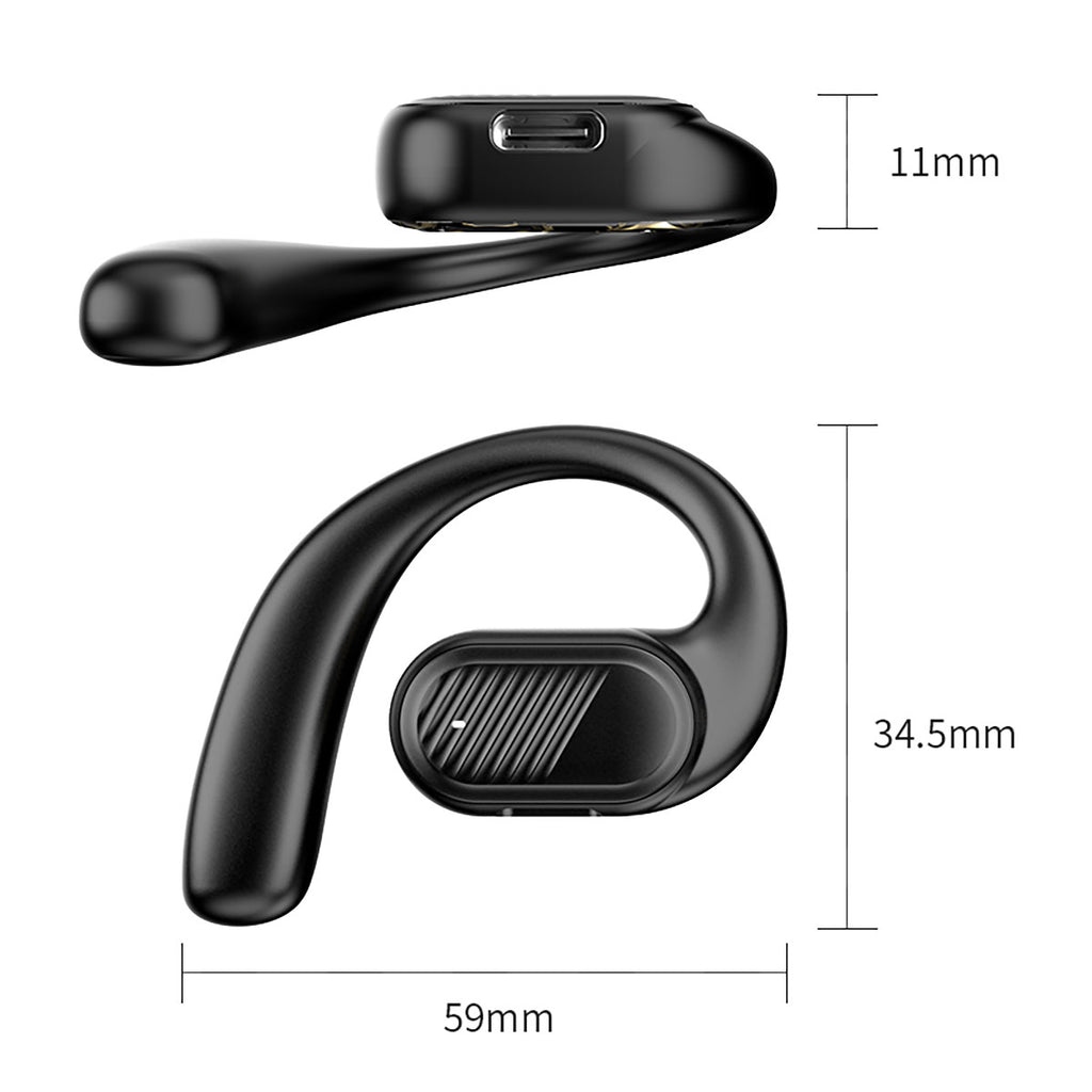 Auricular Bluetooth LX-09 | Mono | Controlo Tátil | 6h Música | Type-C | Preto e Branco
