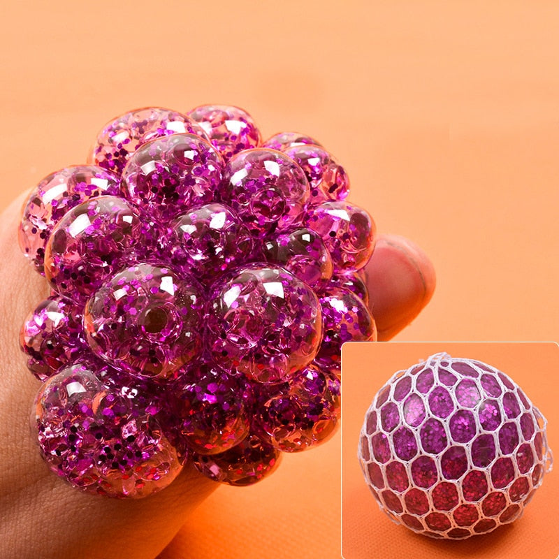 Bola de Uvas Antistress Colorida, Brinquedo Squishy para Aliviar o Stress