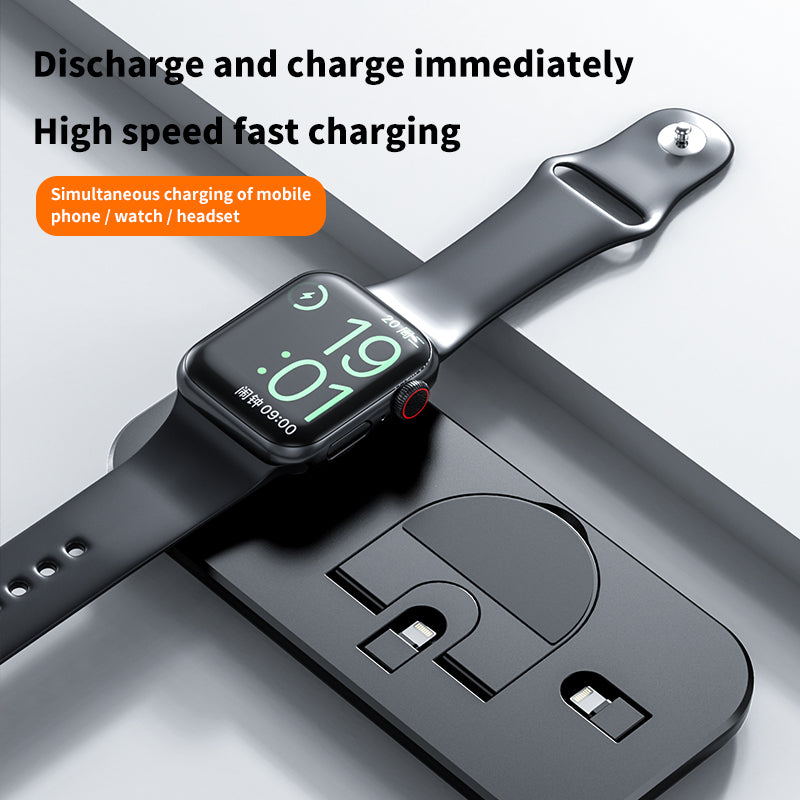 Carregador Sem Fios 3 em 1 para iPhone, AirPods e Apple Watch