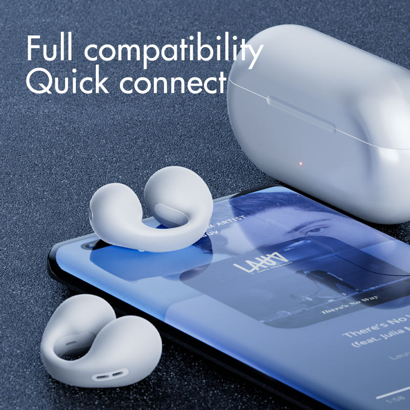 i110 Auriculares Desportivos por Condução Óssea Bluetooth 5.3 — Clip de Orelha com Microfone, IPX5, Sem Fios