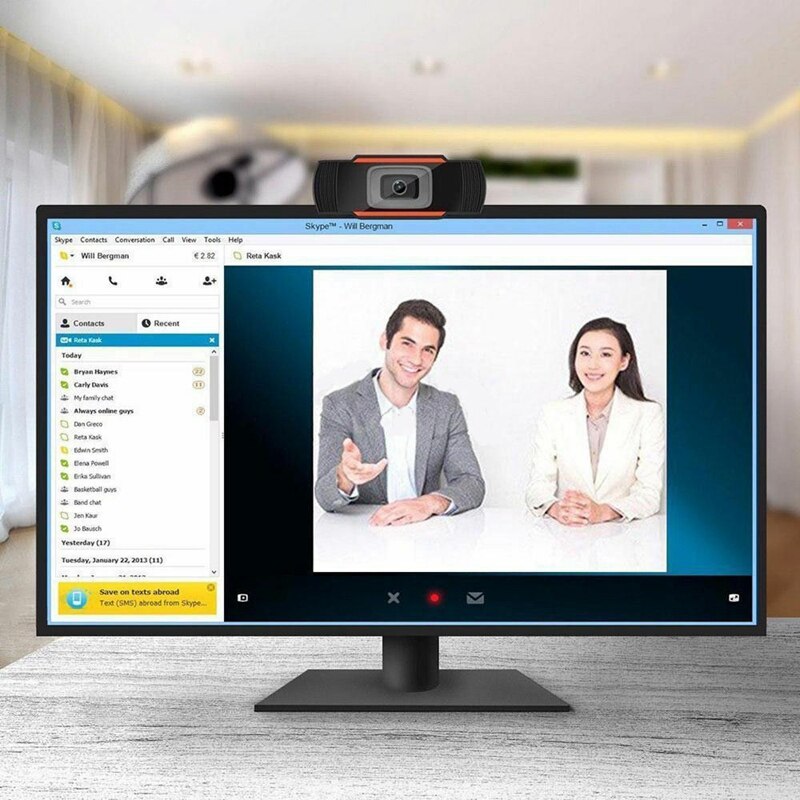 Webcam HD USB 480P com Microfone | Câmara para PC, Portátil e Skype