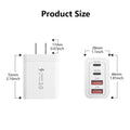 Fast Charging Power Adapter US Plug Dual PD 20W/USB Multi-Port Charger for iPhone 17/16
