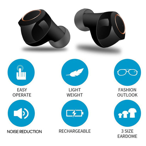Amplificador de Som Intra-Auricular Z-100 Recarregável | Discreto, Controlo Tátil e Estojo de Carregamento | Par para Ambos os Ouvidos