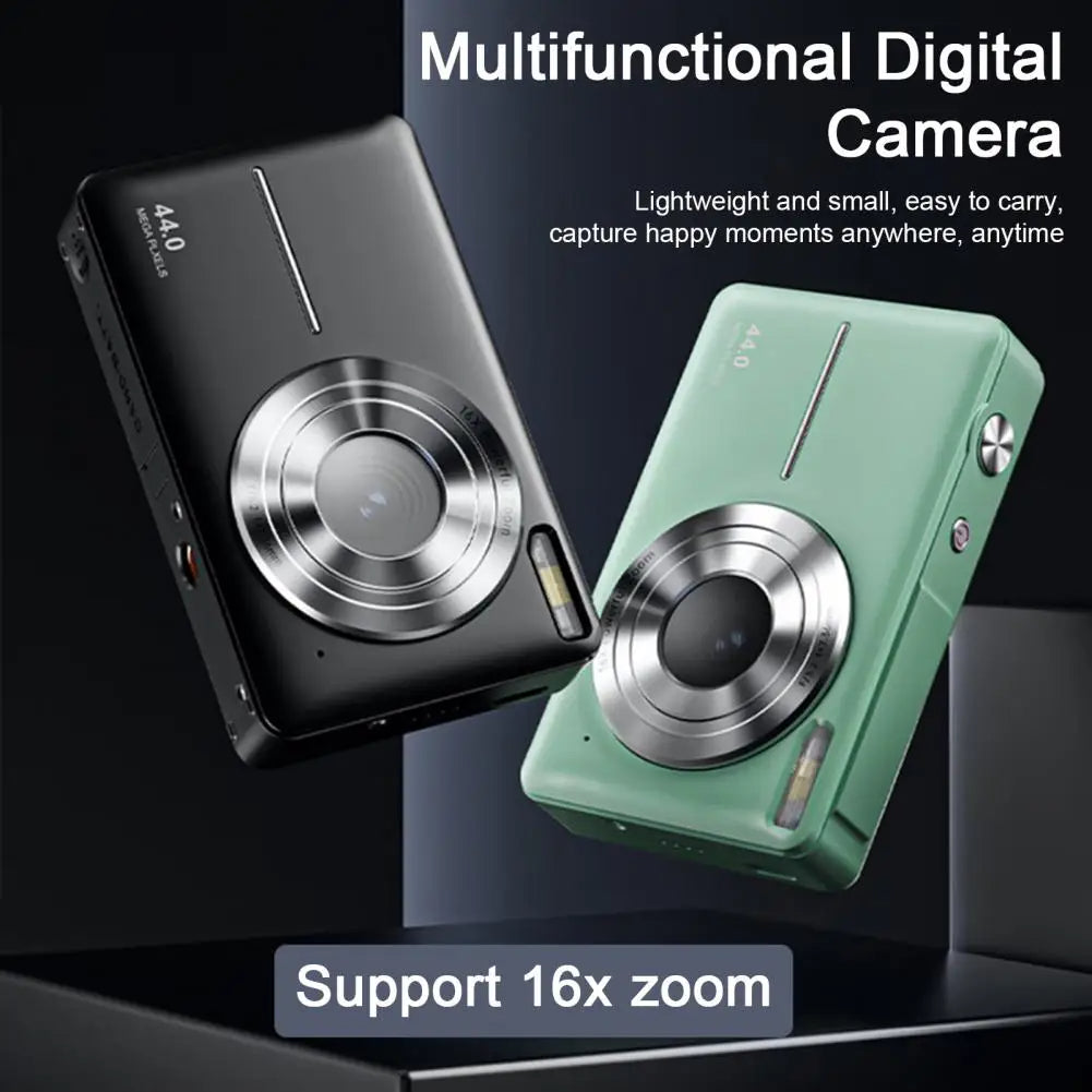Câmara Digital FHD 1080P 44MP – Compacta e Portátil para Fotografia, Crianças e Adultos