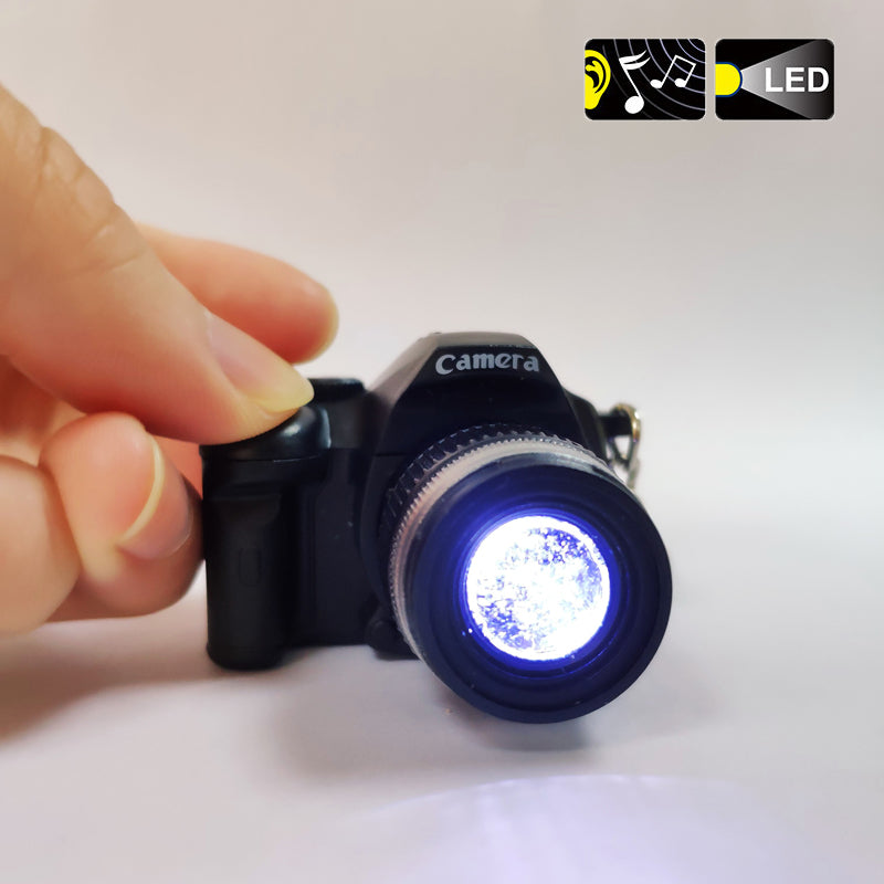 Porta-Chaves Câmara LED com Som e Flash | Brinquedo Luminoso para Crianças
