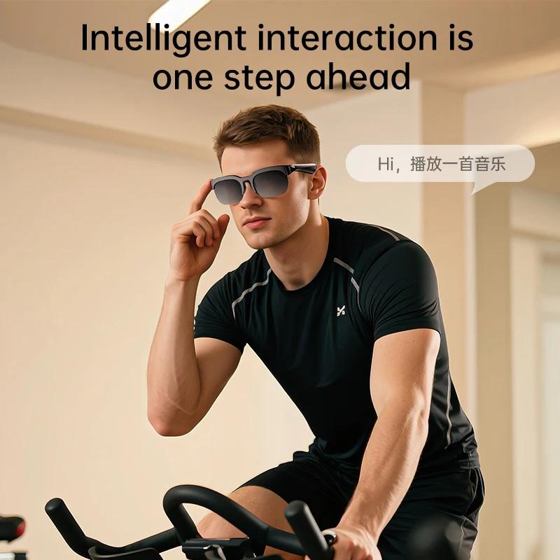AI intelligent wireless Bluetooth 6.0 glasses listening to music making calls sports long battery life AI translation