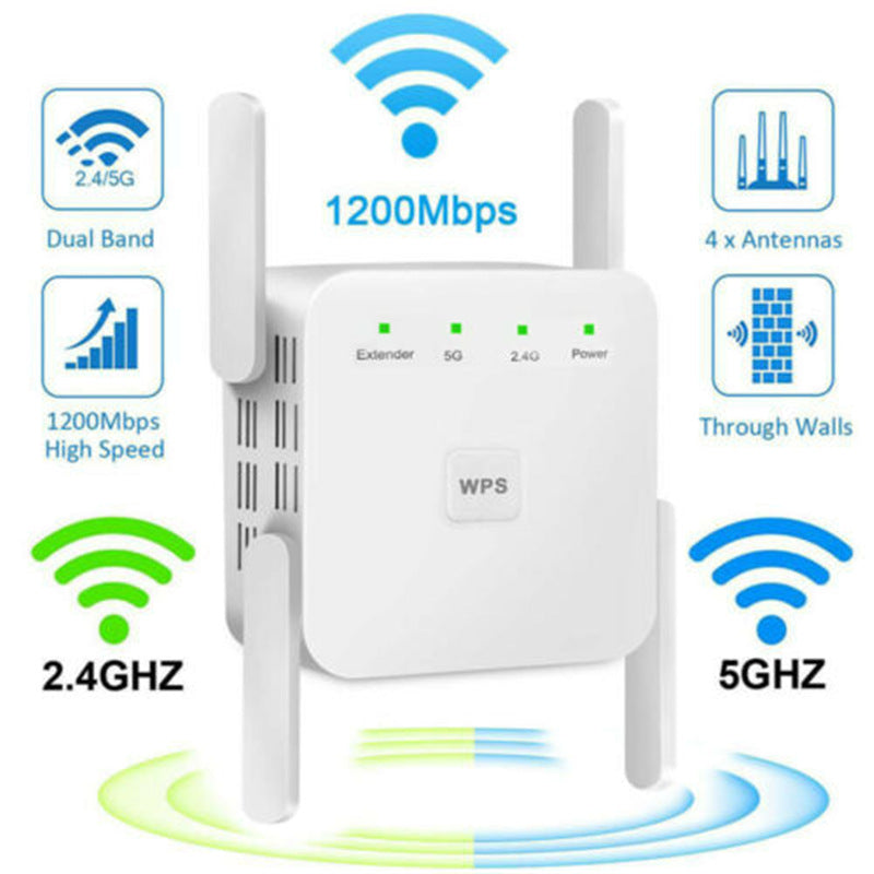 Repetidor Wi-Fi AC1200 de banda dupla com quatro antenas