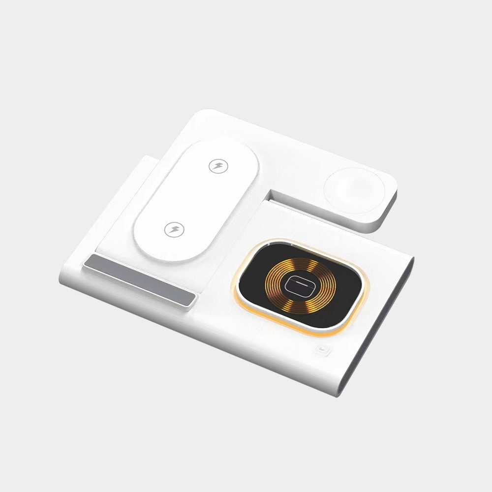 Carregador Sem Fios 3 em 1 com Carregamento Rápido QC4.0 — 30W, Magnético, para iPhone e Samsung