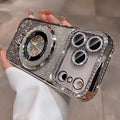 Crystal Glitter Magnetic Mount Bracket for iPhone 17 Pro Max Phone Case with Lens Film, Anti-drop Protection for Apple iPhone 16, 15
