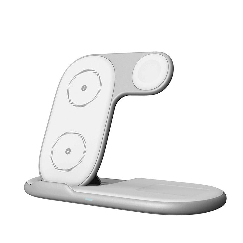 Carregador Sem Fios Dobrável 3 em 1 para iPhone, Auriculares e Relógio