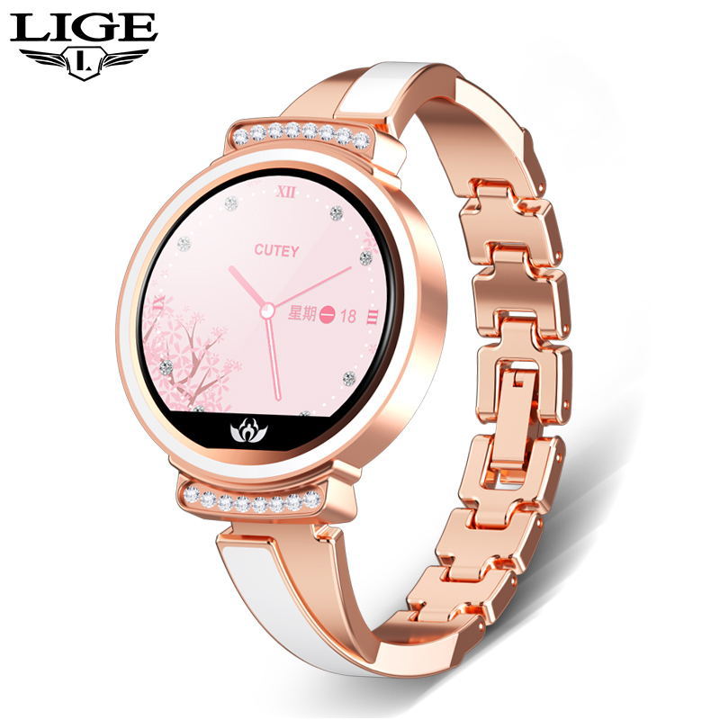 Smartwatch Feminino BANGWEI LIGE | Multifunções | Bracelete Elegante | Rosa Dourado e Preto