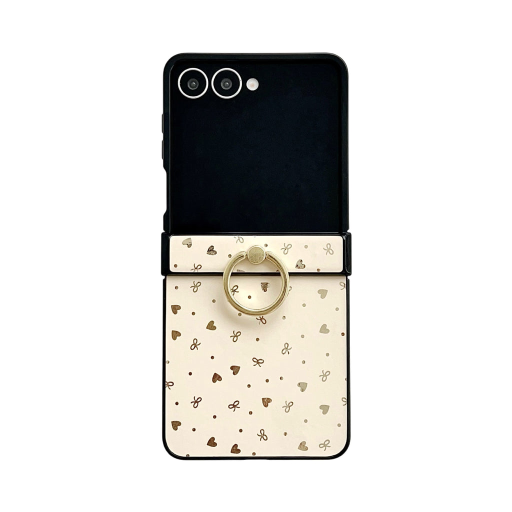Compatible with Samsung Z Flip7 Glitter Star Ring Holder Metal Clip for Z Flip5/4 Phone Case Z Flip6 Leather Texture