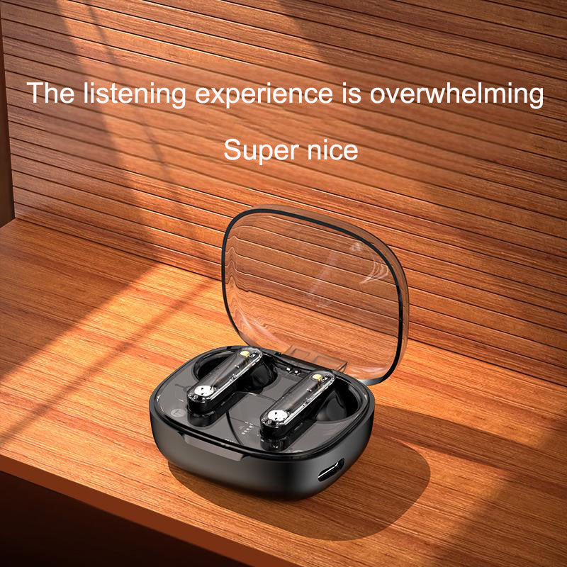 Auriculares Bluetooth LY80 Sem Fios com Compartimento Transparente e Cordão