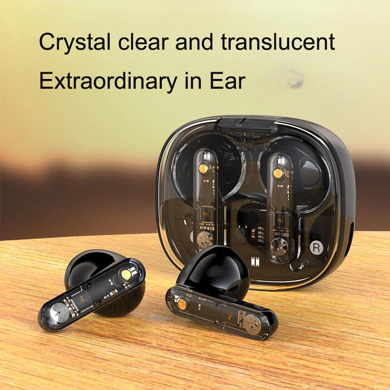 Auriculares Bluetooth LY80 Sem Fios com Compartimento Transparente e Cordão
