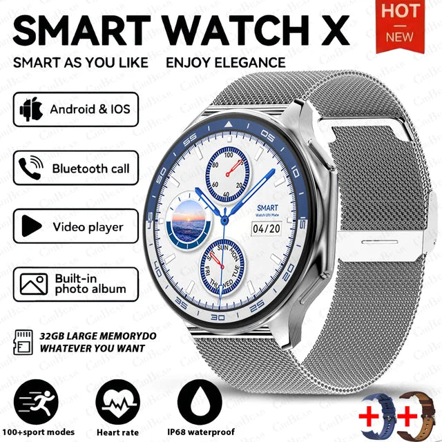 DT Watch X Smartwatch | Memória 4G, Música Local, Chamadas Bluetooth, IP68