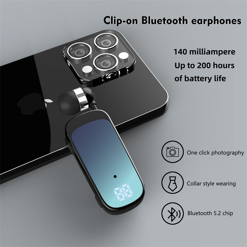 Auricular Bluetooth K68 com Cabo Retrátil, MP3 e Gravação