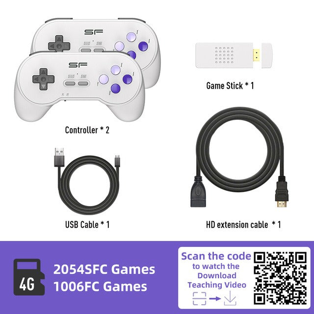 Consola de Jogos Retro SFC Clássica, SNES HD sem Fios, Mini Y2 SF