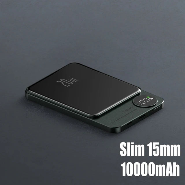 Powerbank Magnético MagSafe 5000/10000mAh — Carregamento Sem Fios 15W e PD20W para iPhone 13/14/15