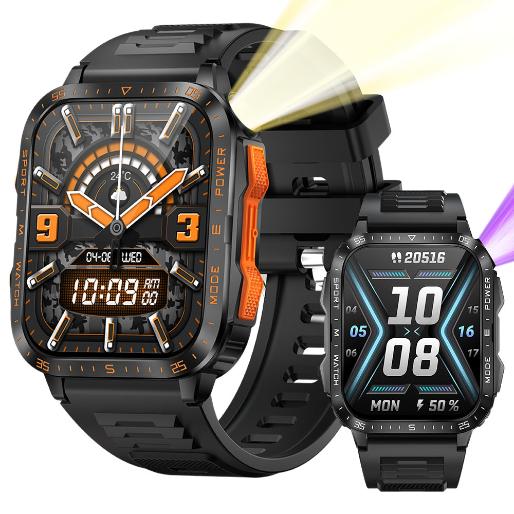 Smartwatch KT79 | 3ATM À Prova de Água, Chamadas Bluetooth e Lanterna Outdoor