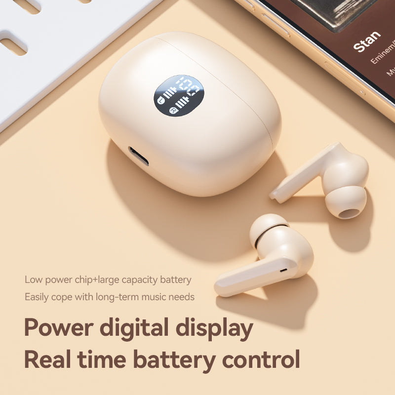 Auriculares Bluetooth M69 Intra-Auriculares com Redução de Ruído e Visor Digital