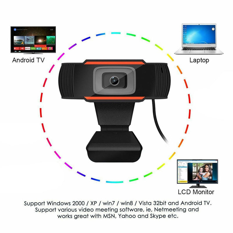 Webcam HD USB 480P com Microfone | Câmara para PC, Portátil e Skype