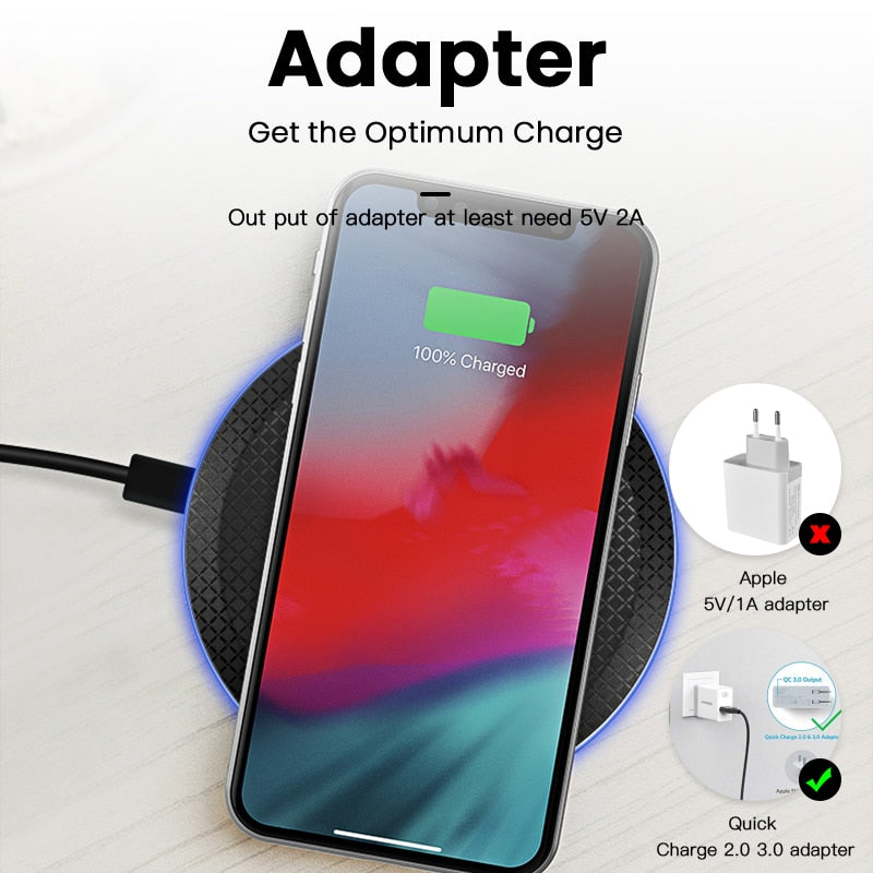 Carregador Sem Fios Qi com Cabo para iPhone, Samsung e Xiaomi, 15 W ou 30 W