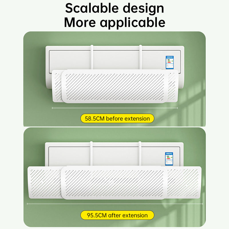Defletor de Ar Condicionado Ajustável | Sem Furos | 58,5 a 95,5 cm | ABS Branco