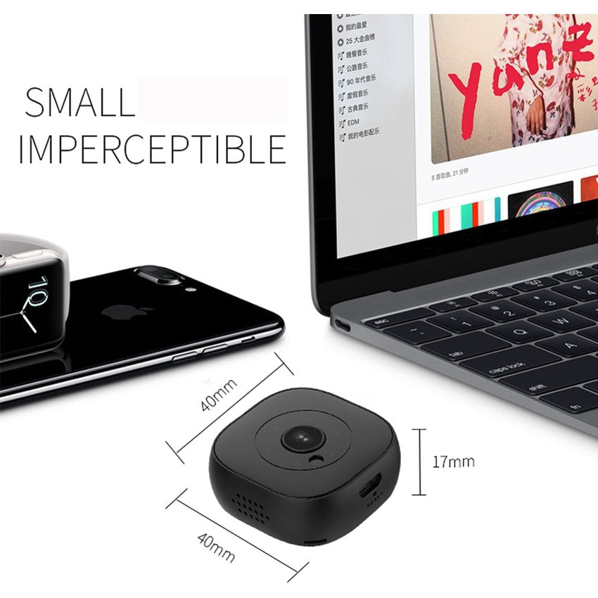 Mini Câmara WiFi HD 1080P | Visão Noturna Infravermelhos, DVR, Deteção de Movimento
