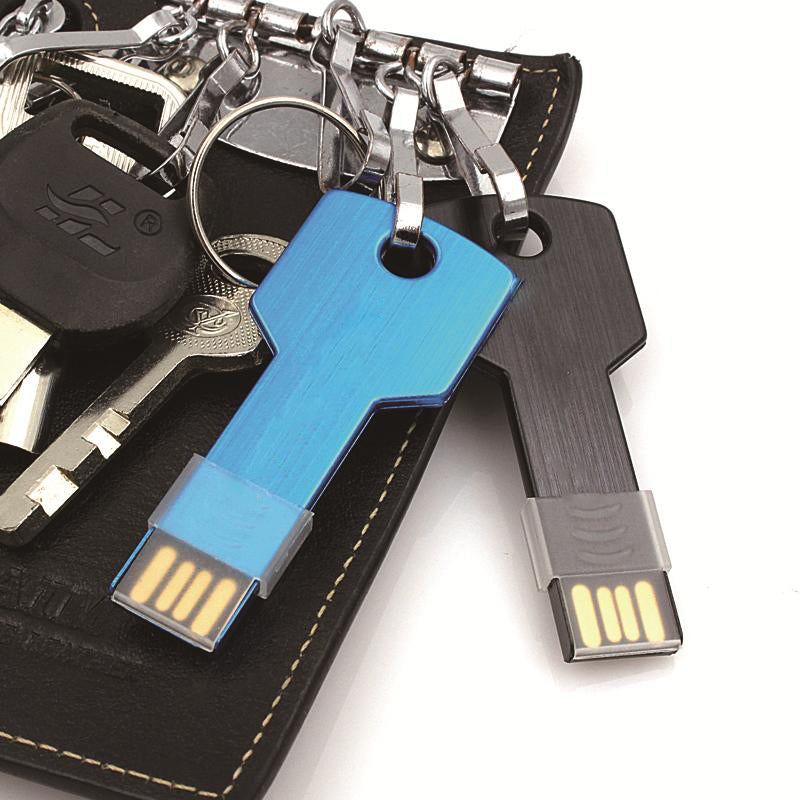 Pen USB 2.0 metálica em forma de chave, 4 GB a 64 GB