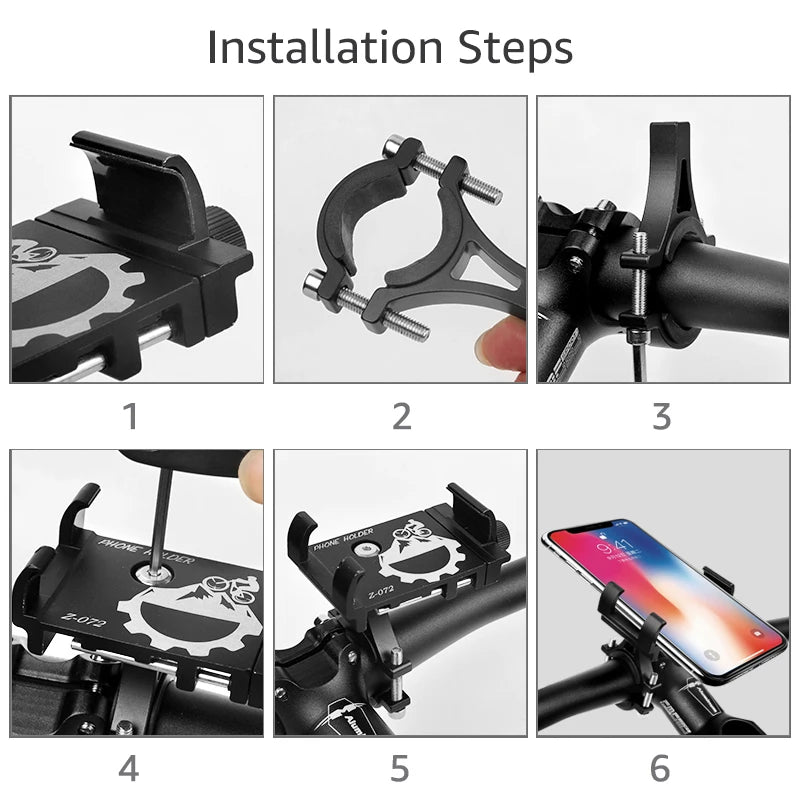 Suporte Universal de Telemóvel para Bicicleta e Motociclo, Fixação no Guiador | Untoom