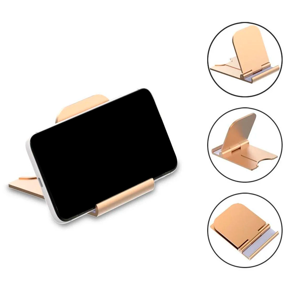 Suporte de Telemóvel Mini Dobrável para Secretária | Ajustável | Universal iPhone e Android