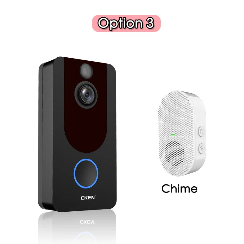 EKEN V7 Campainha WiFi HD 1080P | Intercomunicador Visual, Visão Noturna e Segurança