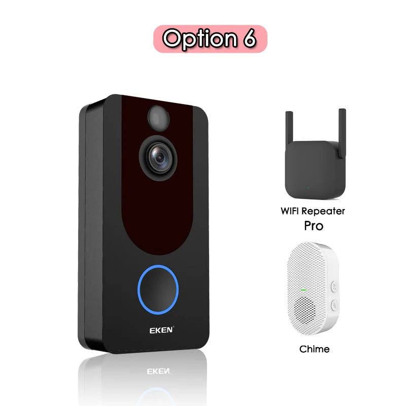 EKEN V7 Campainha WiFi HD 1080P | Intercomunicador Visual, Visão Noturna e Segurança