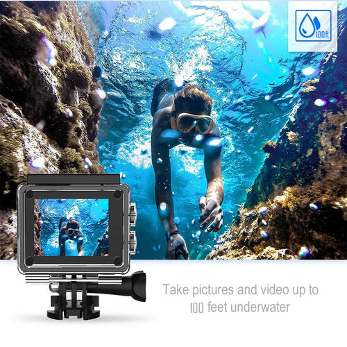 Câmara de Ação 4K Waterproof WiFi com Comando RF e Acessórios