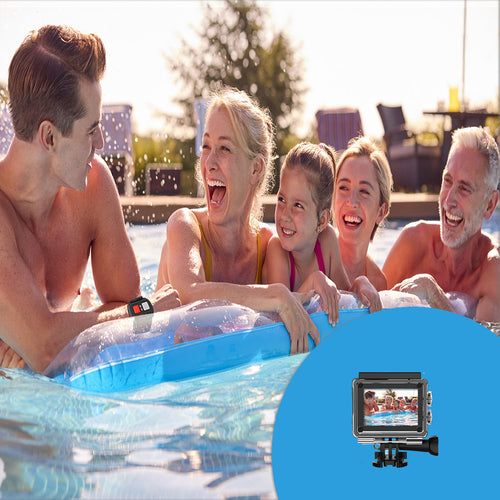 Câmara de Ação 4K Waterproof WiFi com Comando RF e Acessórios