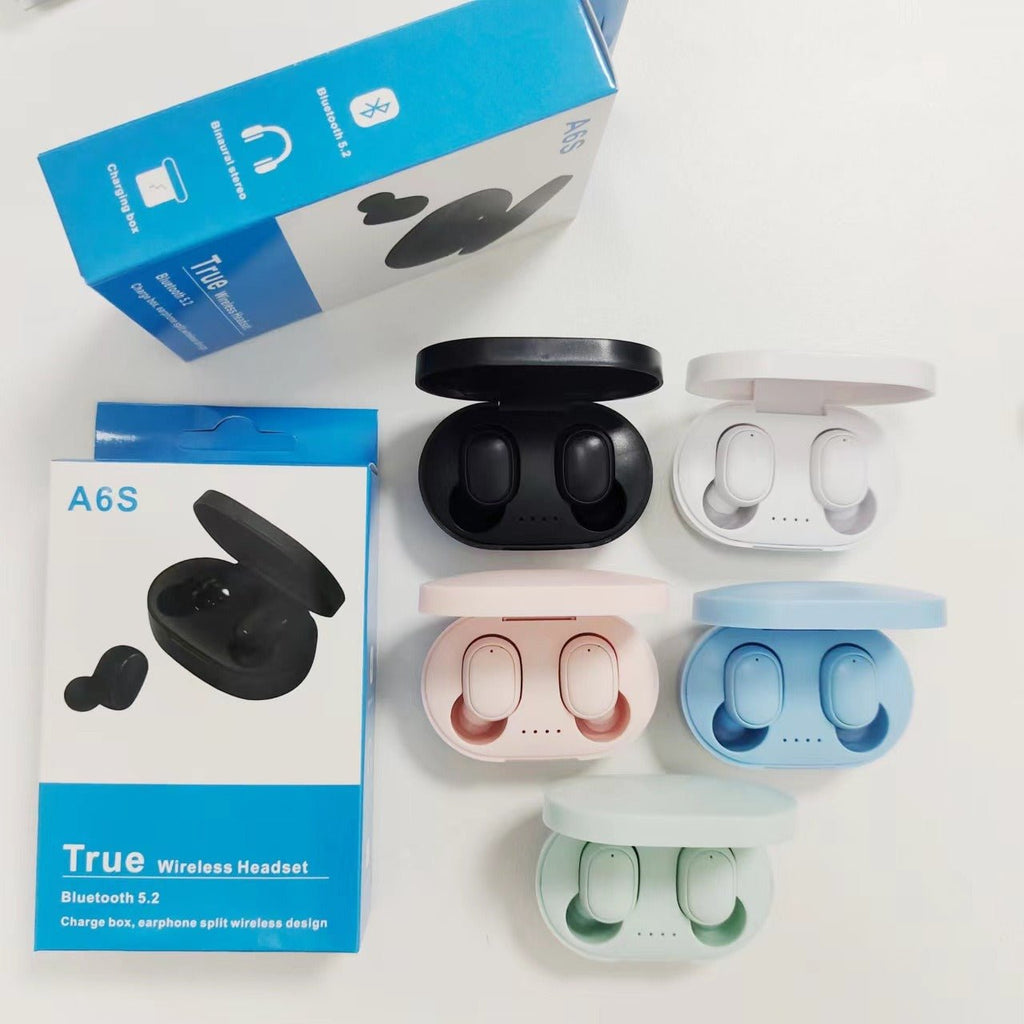 A6S Auriculares Bluetooth 5.2 TWS Sem Fios — Estilo Macaron, Desportivos e Compactos - Telejacob Shop