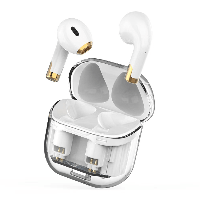 APRO11 Auriculares TWS Bluetooth 5.3 com Caixa Transparente — Desportivos, Redução de Ruído, Sem Fios - Telejacob Shop