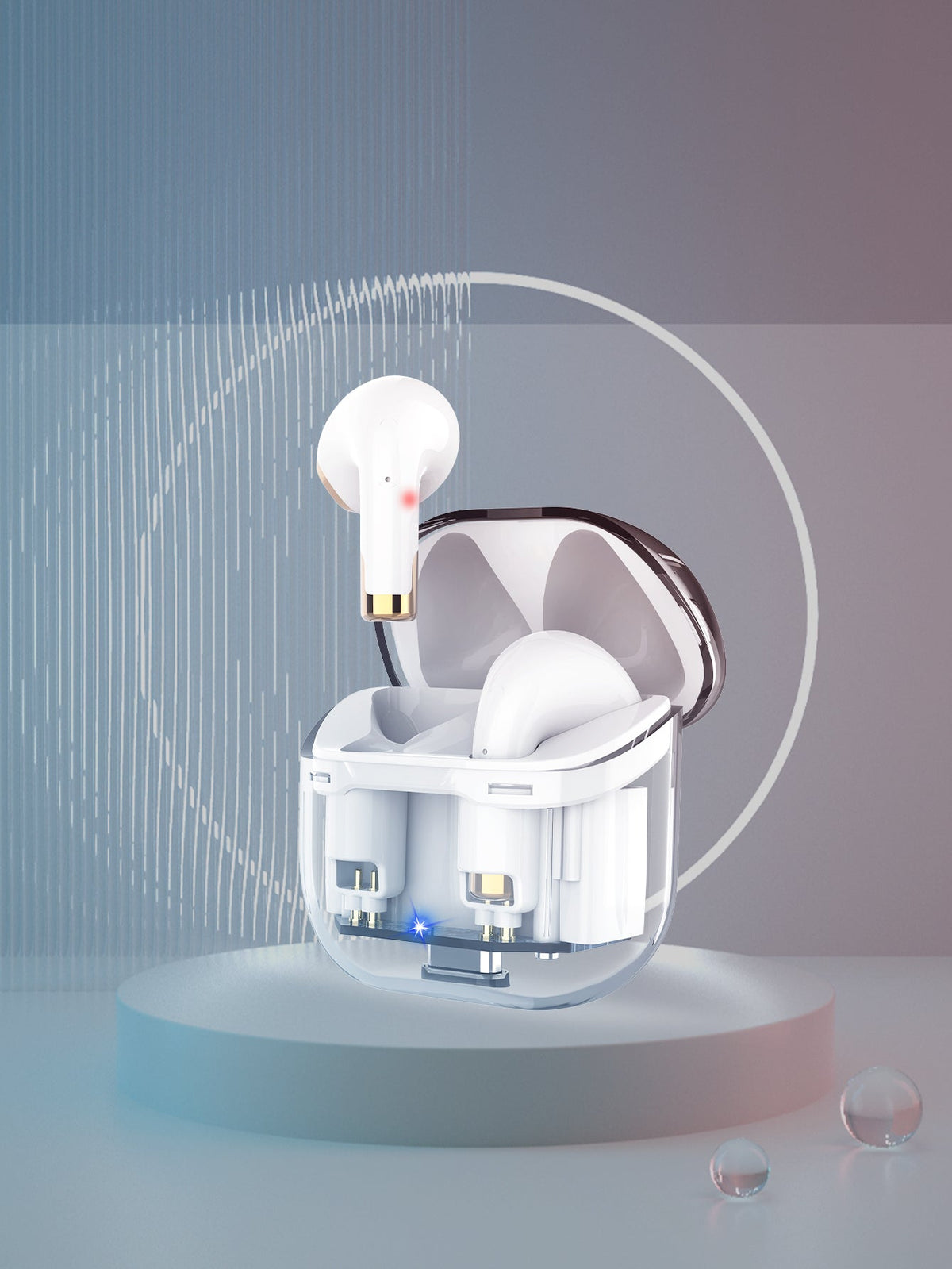 APRO11 Auriculares TWS Bluetooth 5.3 com Caixa Transparente — Desportivos, Redução de Ruído, Sem Fios - Telejacob Shop