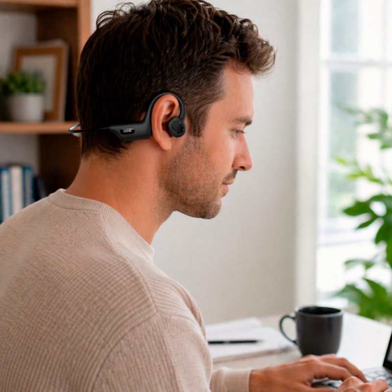 Auriculares Stereo Bluetooth COOL Bone (Conducción Osea) Negro