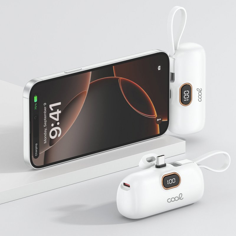 Bateria Externa Power Bank 5.000 mAh COOL Cápsula Blanco
