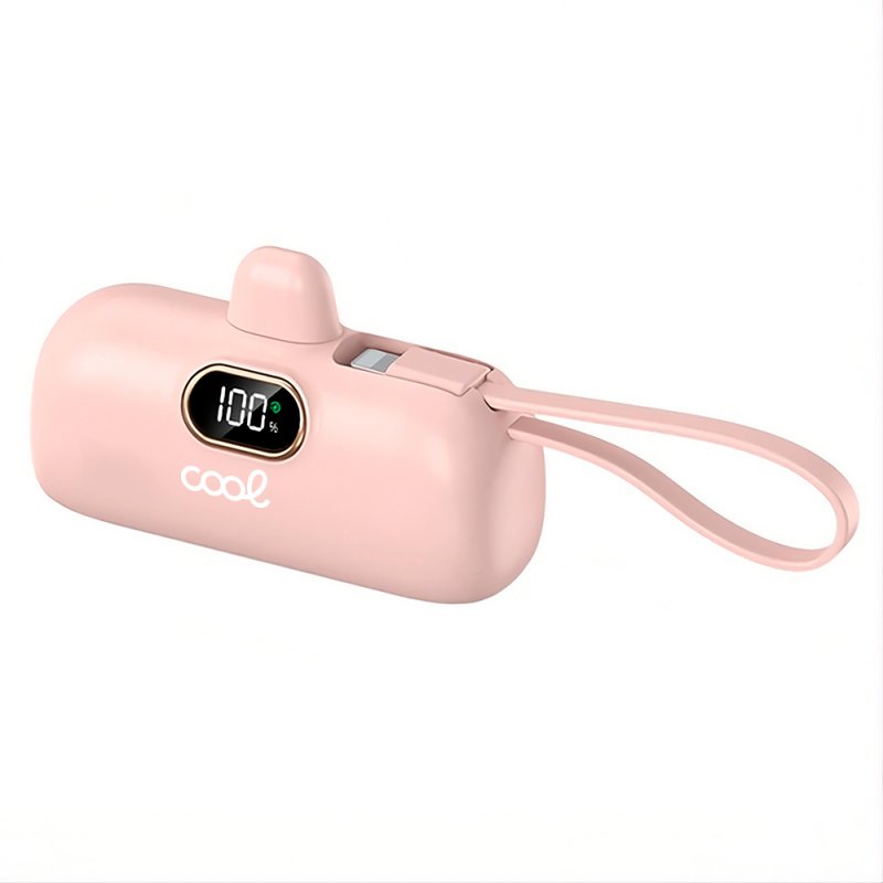 Bateria Externa Power Bank 5.000 mAh COOL Cápsula Rosa