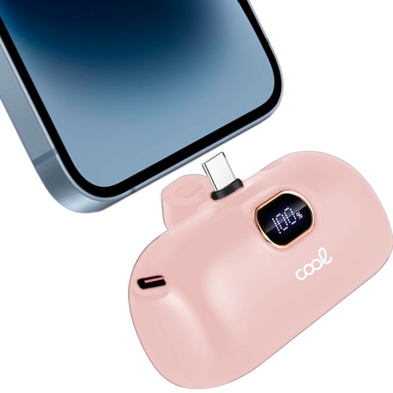 Bateria Externa Power Bank 5.000 mAh COOL Cápsula Rosa