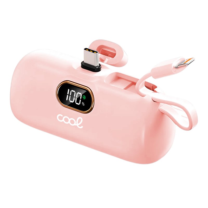 Bateria Externa Power Bank 5.000 mAh COOL Cápsula Rosa