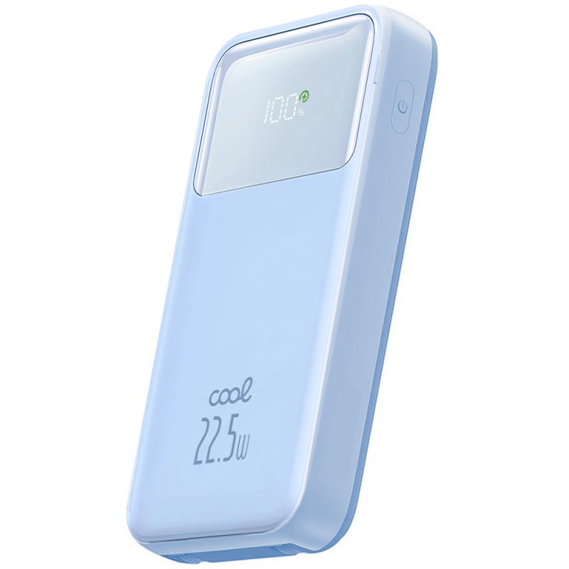Batería Externa Universal Power Bank 10.000 mAh Carga Rápida 22.5W COOL Pocket Celeste