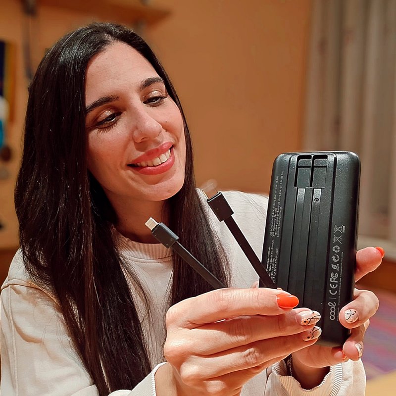 Batería Externa Universal Power Bank 10.000 mAh Carga Rápida 22.5W COOL Pocket Negro