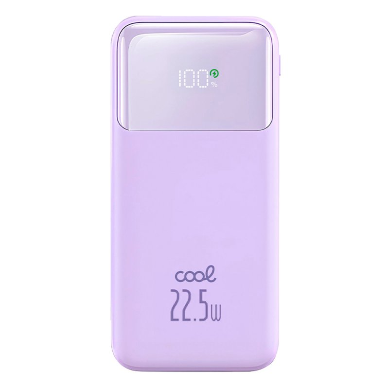 Batería Externa Universal Power Bank 10.000 mAh Carga Rápida 22.5W COOL Pocket Violeta
