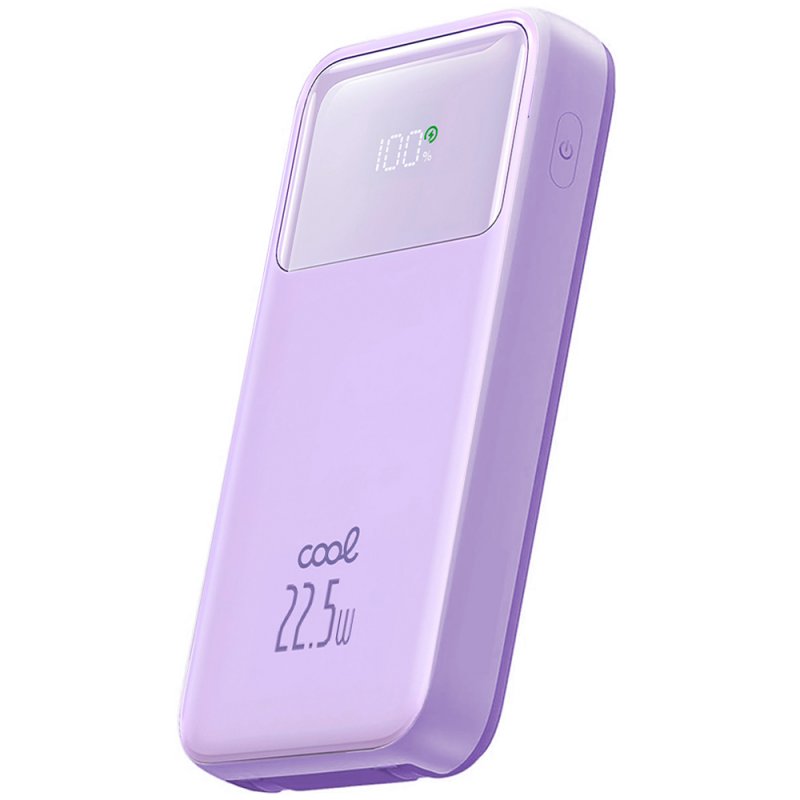 Batería Externa Universal Power Bank 10.000 mAh Carga Rápida 22.5W COOL Pocket Violeta