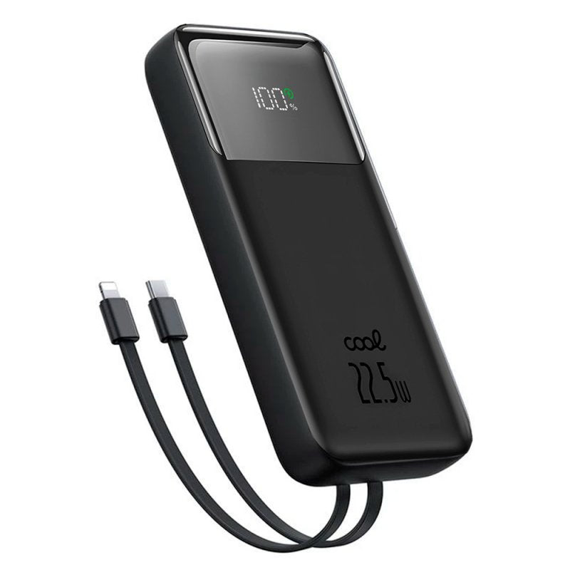 Bateria Externa Universal Power Bank Carga Rápida 22.5W 30.000 mAh (Tipo-C / Lightning) COOL Negro