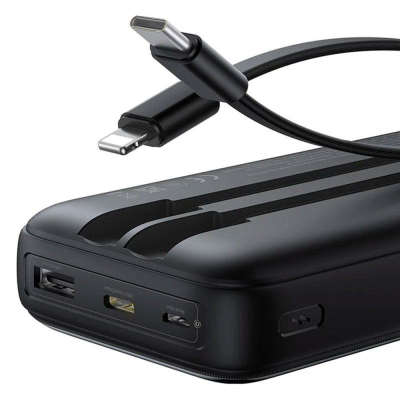 Bateria Externa Universal Power Bank Carga Rápida 22.5W 30.000 mAh (Tipo-C / Lightning) COOL Negro